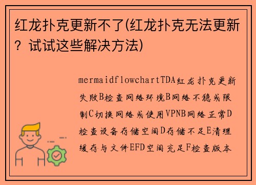 红龙扑克更新不了(红龙扑克无法更新？试试这些解决方法)